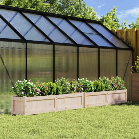 vidaXL Jardineras de exterior 2 unidades madera maciza de pino