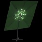 vidaXL Sombrilla voladiza con LED verde 400x300 cm vidaXL Sombrilla voladiza con LED verde 400x300 cm