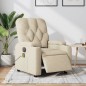 vidaXL Sillón reclinable de masaje eléctrico tela color crema vidaXL Sillón reclinable de masaje eléctrico tela color crema
