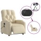 vidaXL Sillón reclinable de masaje eléctrico tela color crema vidaXL Sillón reclinable de masaje eléctrico tela color crema