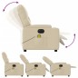 vidaXL Sillón reclinable de masaje eléctrico tela color crema vidaXL Sillón reclinable de masaje eléctrico tela color crema