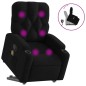 vidaXL Sillón reclinable de masaje elevable tela negro vidaXL Sillón reclinable de masaje elevable tela negro