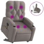vidaXL Sillón reclinable de masaje elevable tela gris taupé vidaXL Sillón reclinable de masaje elevable tela gris taupé