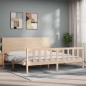 vidaXL Estructura de cama de matrimonio con cabecero madera maciza vidaXL Estructura de cama de matrimonio con cabecero madera maciza