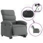 vidaXL Sillón eléctrico reclinable elevable de tela gris oscuro vidaXL Sillón eléctrico reclinable elevable de tela gris oscuro