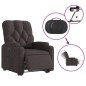 vidaXL Sillón eléctrico reclinable elevable de tela marrón oscuro vidaXL Sillón eléctrico reclinable elevable de tela marrón oscuro