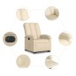 vidaXL Sillón eléctrico reclinable elevable de tela color crema vidaXL Sillón eléctrico reclinable elevable de tela color crema
