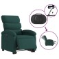 vidaXL Sillón eléctrico reclinable elevable de tela verde oscuro vidaXL Sillón eléctrico reclinable elevable de tela verde oscuro