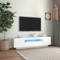 vidaXL Mueble de TV con luces LED blanco brillante 160x35x40 cm vidaXL Mueble de TV con luces LED blanco brillante 160x35x40 cm