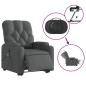 vidaXL Sillón de masaje eléctrico reclinable elevable tela gris oscuro vidaXL Sillón de masaje eléctrico reclinable elevable tela gris oscuro