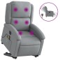 vidaXL Sillón de masaje eléctrico reclinable elevable tela gris claro vidaXL Sillón de masaje eléctrico reclinable elevable tela gris claro