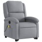 vidaXL Sillón de masaje eléctrico reclinable elevable tela gris claro vidaXL Sillón de masaje eléctrico reclinable elevable tela gris claro