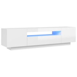 vidaXL Mueble de TV con luces LED blanco brillante 160x35x40 cm