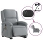vidaXL Sillón de masaje eléctrico reclinable elevable tela gris claro vidaXL Sillón de masaje eléctrico reclinable elevable tela gris claro