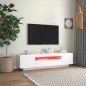 vidaXL Mueble de TV con luces LED blanco brillante 160x35x40 cm vidaXL Mueble de TV con luces LED blanco brillante 160x35x40 cm