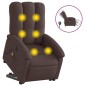 vidaXL Sillón masaje eléctrico reclinable elevable tela marrón oscuro vidaXL Sillón masaje eléctrico reclinable elevable tela marrón oscuro