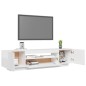 vidaXL Mueble de TV con luces LED blanco brillante 160x35x40 cm vidaXL Mueble de TV con luces LED blanco brillante 160x35x40 cm