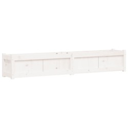 vidaXL Jardinera de madera maciza de pino blanca 180x31x31 cm