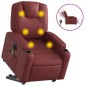 vidaXL Sillón de masaje elevable eléctrico cuero artificial rojo tinto vidaXL Sillón de masaje elevable eléctrico cuero artificial rojo tinto