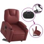 vidaXL Sillón de masaje elevable eléctrico cuero artificial rojo tinto vidaXL Sillón de masaje elevable eléctrico cuero artificial rojo tinto