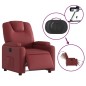 vidaXL Sillón reclinable eléctrico de cuero sintético rojo tinto vidaXL Sillón reclinable eléctrico de cuero sintético rojo tinto
