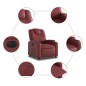 vidaXL Sillón reclinable eléctrico de cuero sintético rojo tinto vidaXL Sillón reclinable eléctrico de cuero sintético rojo tinto