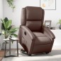 vidaXL Sillón reclinable elevable eléctrico de cuero sintético marrón vidaXL Sillón reclinable elevable eléctrico de cuero sintético marrón