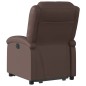 vidaXL Sillón reclinable elevable eléctrico de cuero sintético marrón vidaXL Sillón reclinable elevable eléctrico de cuero sintético marrón
