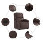 vidaXL Sillón reclinable elevable eléctrico de cuero sintético marrón vidaXL Sillón reclinable elevable eléctrico de cuero sintético marrón