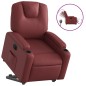 vidaXL Sillón elevable eléctrico cuero artificial rojo tinto vidaXL Sillón elevable eléctrico cuero artificial rojo tinto