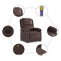 vidaXL Sillón de masaje reclinable eléctrico cuero sintético marrón vidaXL Sillón de masaje reclinable eléctrico cuero sintético marrón