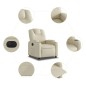 vidaXL Sillón reclinable eléctrico de cuero sintético crema vidaXL Sillón reclinable eléctrico de cuero sintético crema