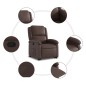 vidaXL Sillón reclinable elevable cuero sintético marrón vidaXL Sillón reclinable elevable cuero sintético marrón