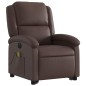 vidaXL Sillón de masaje elevable eléctrico cuero sintético marrón vidaXL Sillón de masaje elevable eléctrico cuero sintético marrón