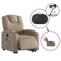 vidaXL Sillón reclinable de masaje eléctrico cuero sintético capuchino vidaXL Sillón reclinable de masaje eléctrico cuero sintético capuchino