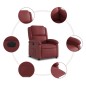 vidaXL Sillón reclinable eléctrico de cuero sintético rojo tinto vidaXL Sillón reclinable eléctrico de cuero sintético rojo tinto