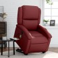 vidaXL Sillón reclinable de masaje de pie cuero artificial rojo tinto vidaXL Sillón reclinable de masaje de pie cuero artificial rojo tinto