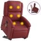 vidaXL Sillón reclinable de masaje de pie cuero artificial rojo tinto vidaXL Sillón reclinable de masaje de pie cuero artificial rojo tinto