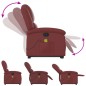 vidaXL Sillón reclinable de masaje de pie cuero artificial rojo tinto vidaXL Sillón reclinable de masaje de pie cuero artificial rojo tinto