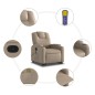 vidaXL Sillón reclinable masaje pie cuero artificial color capuchino vidaXL Sillón reclinable masaje pie cuero artificial color capuchino