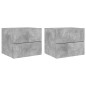 vidaXL Mesitas de noche de pared con luces LED 2 uds gris hormigón vidaXL Mesitas de noche de pared con luces LED 2 uds gris hormigón