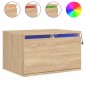 vidaXL Mesitas de noche de pared con luces LED 2 unidades roble Sonoma vidaXL Mesitas de noche de pared con luces LED 2 unidades roble Sonoma