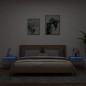 vidaXL Mesitas de noche de pared con luces LED 2 uds gris hormigón vidaXL Mesitas de noche de pared con luces LED 2 uds gris hormigón