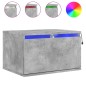 vidaXL Mesitas de noche de pared con luces LED 2 uds gris hormigón vidaXL Mesitas de noche de pared con luces LED 2 uds gris hormigón