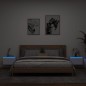 vidaXL Mesitas de noche de pared con luces LED 2 unidades blanco vidaXL Mesitas de noche de pared con luces LED 2 unidades blanco