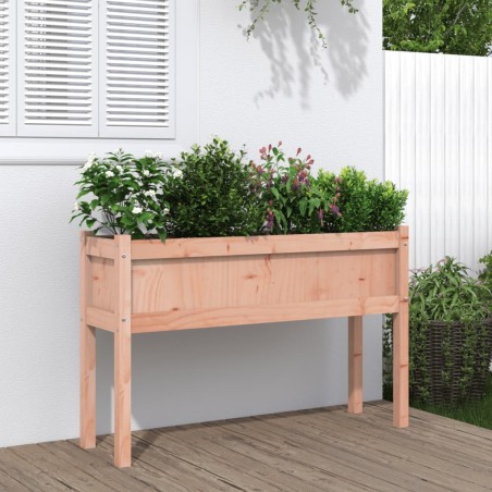 vidaXL Jardinera con patas madera maciza de abeto Douglas 110x31x70 cm