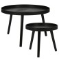 Home&Styling Juego de mesas auxiliares redondas 2 piezas negro Home&Styling Juego de mesas auxiliares redondas 2 piezas negro