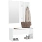 vidaXL Set de muebles de recibidor madera contrachapada blanco brillo vidaXL Set de muebles de recibidor madera contrachapada blanco brillo