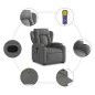 vidaXL Silla de masaje reclinable de pie de tela gris oscuro vidaXL Silla de masaje reclinable de pie de tela gris oscuro