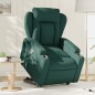 vidaXL Sillón reclinable elevable tela verde oscuro vidaXL Sillón reclinable elevable tela verde oscuro